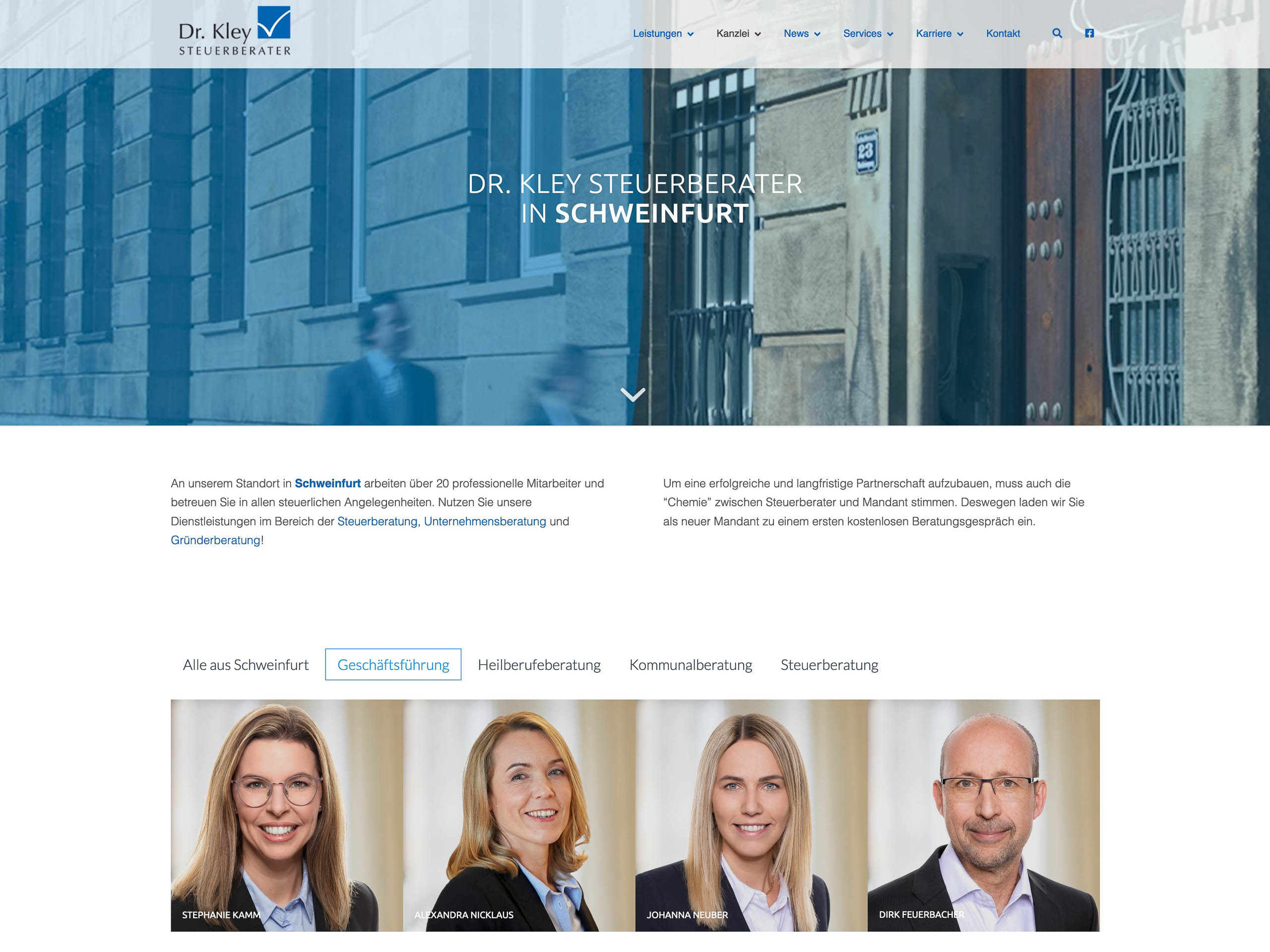 Businessportraits für Steuerberater Dr.Kley Schweinfurt