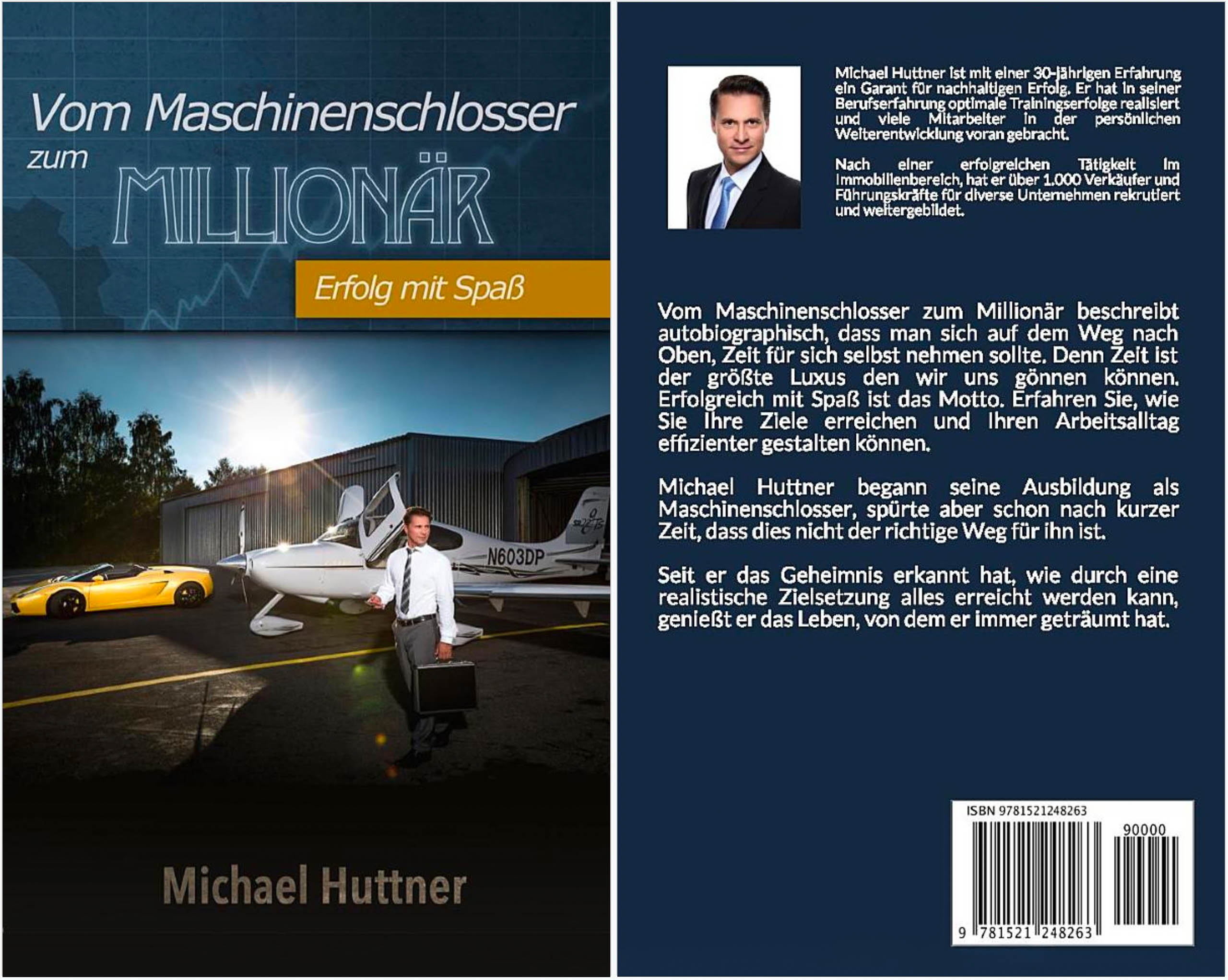 Buchcover Shooting mit Michael Huttner "Vom Maschinnenschlosser zum Millionär"